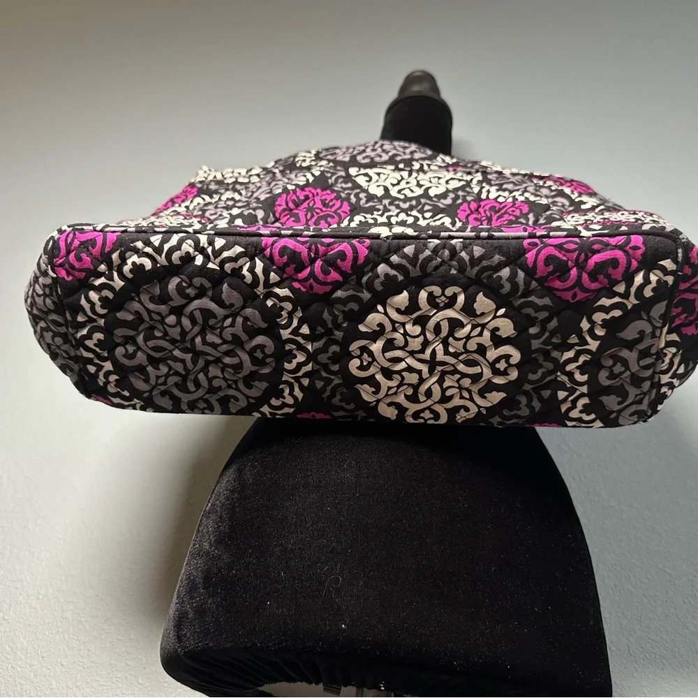 Vera Bradley Black White Gray and Pink Quilted Tote